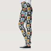 Sichtbares mehrfarbiges Blumendesign Leggings (Links)
