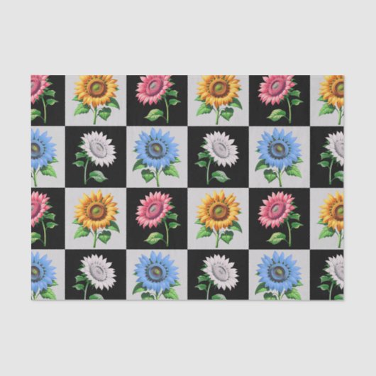 Sichtbares mehrfarbiges Blumendesign Seidenpapier (Vorderseite)