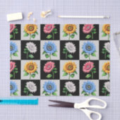 Sichtbares mehrfarbiges Blumendesign Seidenpapier (Handwerk)