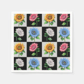 Sichtbares mehrfarbiges Blumendesign Serviette (Vorderseite)