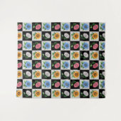 Sichtbares mehrfarbiges Blumendesign Wandteppich (Vorderseite (Horizontal))