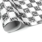 Sichtbares Muster aus Schwarz-weißem Marmor Geschenkpapier (Rolleneckpunkt)