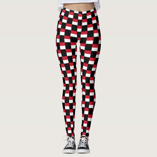 Sichtbares Muster der Monaco-Flagge Leggings (Vorderseite)
