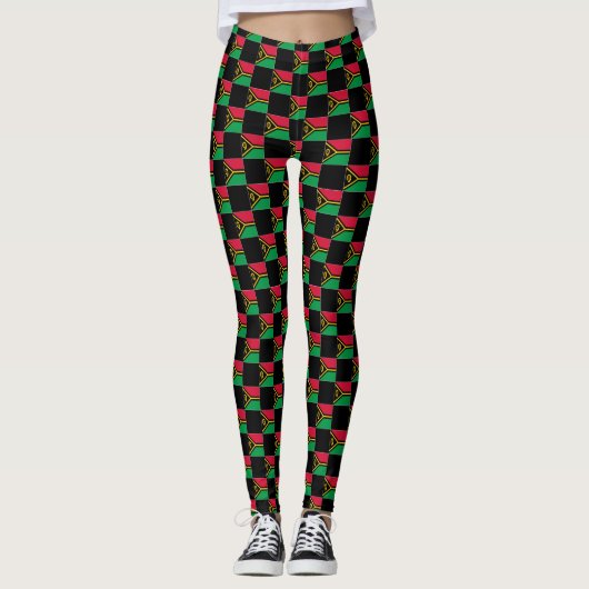 Sichtbares Muster der Vanuatu-Flagge Leggings (Vorderseite)