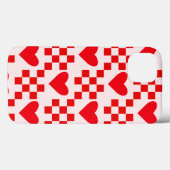 Sichtbares Muster für rote Herzen mit Quadraten Case-Mate iPhone Hülle (Rückseite (Horizontal))