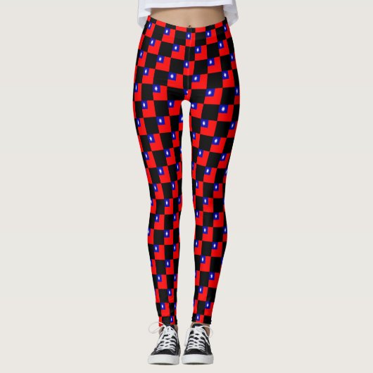 Sichtbares Muster für taiwanesische Flagge Leggings (Vorderseite)