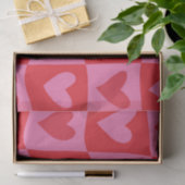 Sichtbares Muster in rosa und rotem Herzen Seidenpapier (Geschenk)