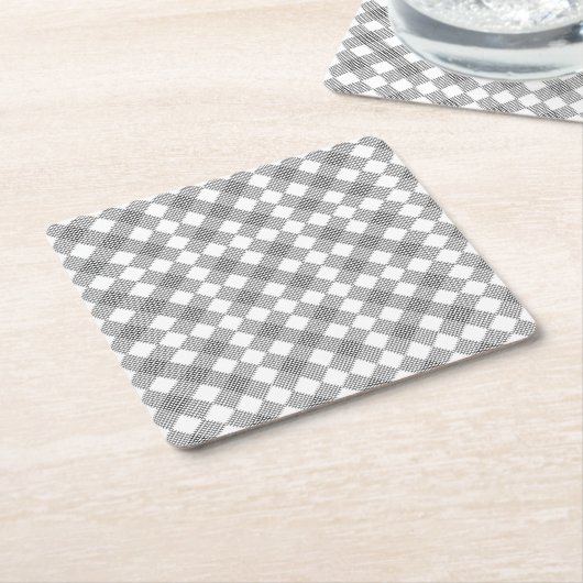 Sichtbares Muster schwarz-weiß Rechteckiger Pappuntersetzer (angewinkelt)