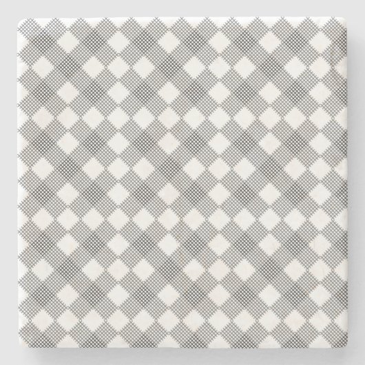 Sichtbares Muster schwarz-weiß Steinuntersetzer (Vorderseite)