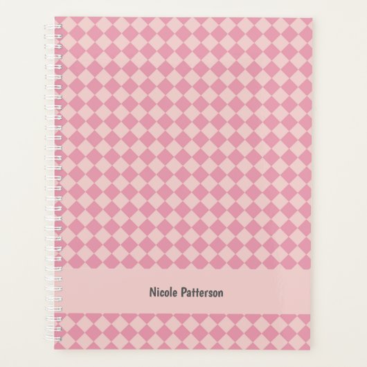 Sichtbares rosa Muster mit Namen Planer (Vorderseite)