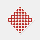 Sichtbares, rotes, weißes Retropapier mit karierte Serviette (Ecke)