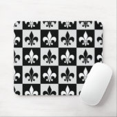Sichtbares Schwarz-weißes Fleur-De-Lis-Muster Mousepad (Mit Mouse)