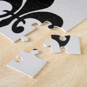Sichtbares Schwarz-weißes Fleur-De-Lis-Muster Puzzle (Seite)