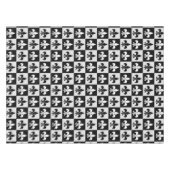 Sichtbares Schwarz-weißes Fleur-De-Lis-Muster Tischdecke (Vorderseite (Horizontal))