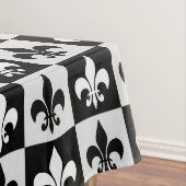 Sichtbares Schwarz-weißes Fleur-De-Lis-Muster Tischdecke (Beispiel)