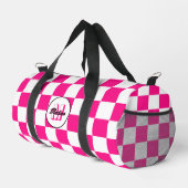 Sichtbares, weißes, rosa Retro-Monogramm Duffle Bag (Rechte Ecke)