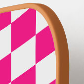 Sichtbares, weißes, rosa Retro-Monogramm Pickleball Schläger (Linke Seite)