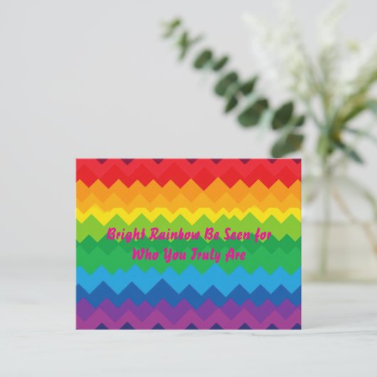 „Sichtbarkeit“ – Ein abstraktes Pride-Muster Postkarte (Stehend Vorderseite)
