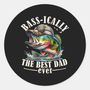 Sichtlich der beste Papa aller Zeiten B Angeln Fis Runder Aufkleber