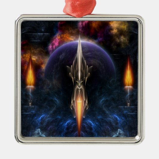 Sichtweise des Fraktals Silbernes Ornament (Vorne)