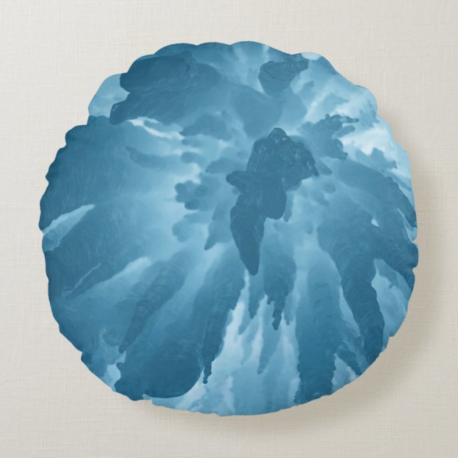 Sichtweite der Stalaktiten im unteren Winkel Rundes Kissen (Vorderseite)