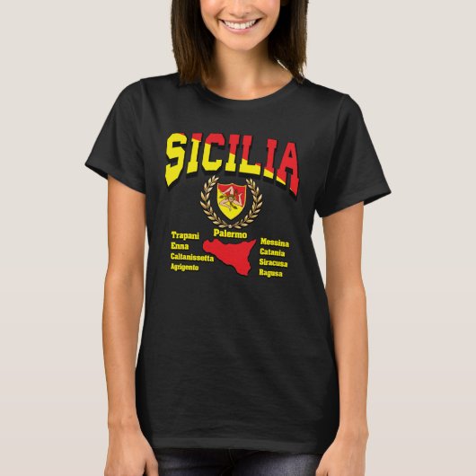 Sicilia 9 Provinzen T-Shirt (Vorderseite)