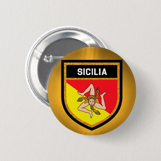 Sicilia Flag Button (Vorne & Hinten)