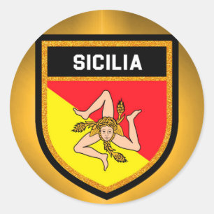 Sicilia Flag Runder Aufkleber