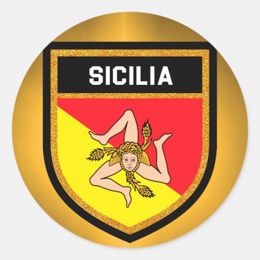 Sicilia Flag Runder Aufkleber (Vorderseite)