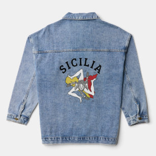Sicilia Flag Sicily Palermo Italien 11 Jeansjacke