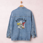 Sicilia Flag Sicily Palermo Italien 11 Jeansjacke (Hangar)