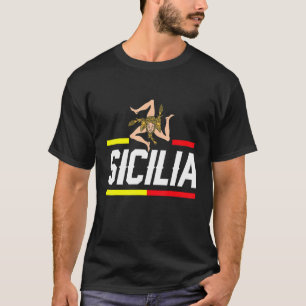 Sicilia Flag Sicily Palermo Italien 40 T-Shirt