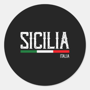 Sicilia Flag Sicily Palermo Italien Runder Aufkleber