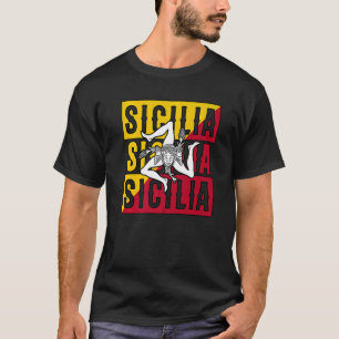 Sicilia Flag Sicily Palermo Italien T-Shirt