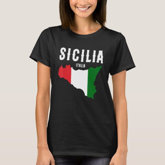 Sicilia Flag Sicily Palermo Italy 19 T-Shirt (Vorderseite)