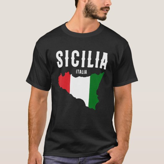 Sicilia Flag Sicily Palermo Italy 19 T-Shirt (Vorderseite)