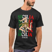 Sicilia Flag Sicily Palermo Italy 22 T-Shirt (Vorderseite)