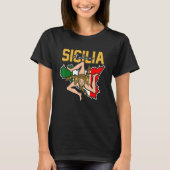 Sicilia Flag Sicily Palermo Italy 32 T-Shirt (Vorderseite)