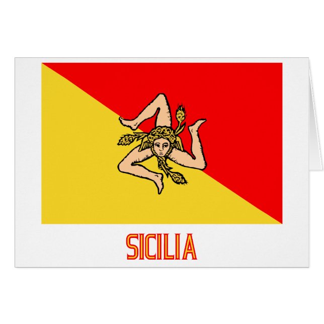 Sicilia Flagge mit Namen (Vorderseite (Horizontal))
