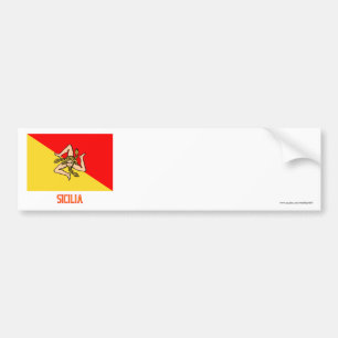 Sicilia Flagge mit Namen Autoaufkleber