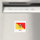 Sicilia-Flagge mit Namen Magnet (In Situ (Geschirrspüler))