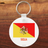 Sicilia-Flagge mit Namen Schlüsselanhänger (Vorderseite)