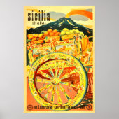 Sicilia, Italien, Reiseplakat Poster (Vorne)