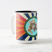 Sicilia La Trinacria Symbol von Sizilien Zweifarbige Tasse (Vorderseite Links)