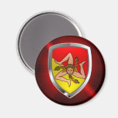 Sicilia Mettalic Emblem Magnet (Vorderseite/Rückseite)