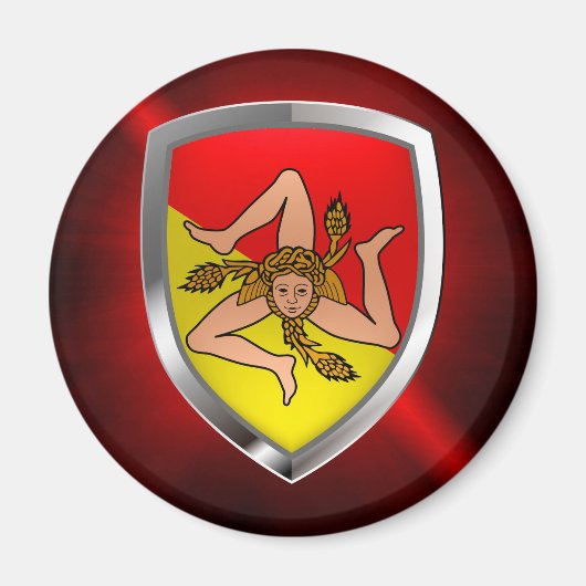 Sicilia Mettalic Emblem Magnet (Vorne)