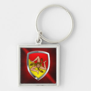 Sicilia Mettalic Emblem Schlüsselanhänger
