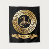 Sicilia (mit Trinacria Symbol) Wandteppich (Vorderseite)