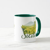 Sicilia Mt.Etna Design Mug Tasse (VorderseiteRechts)