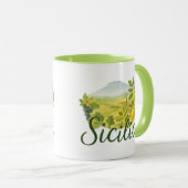 Sicilia Mt.Etna Design Mug Tasse (VorderseiteRechts)